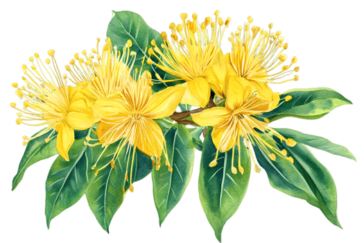 Yellow Flowers On Branch Watercolor Illustration png