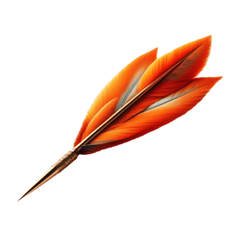 Bright Orange Feather Fletching for Arrows png
