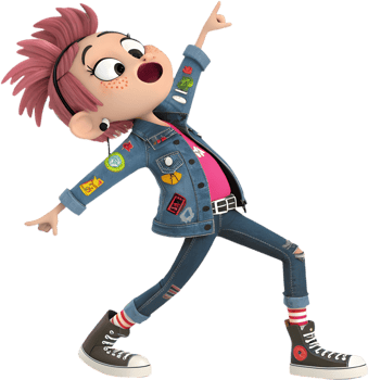 Vibrant Punk Girl Illustration with Alternative Edge. . png