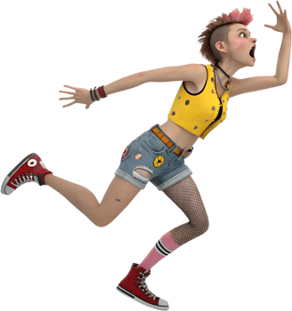 Urban Punk Girl Illustration with Expressive Energy. . png