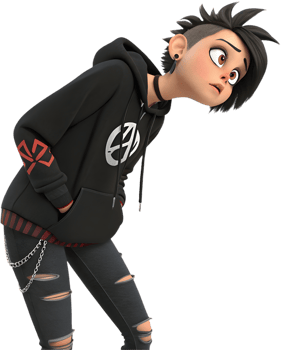Unique Punk Girl Character with Modern Fashion. . png