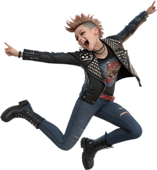 Grunge Inspired Punk Girl Cartoon with Modern Vibe. . png