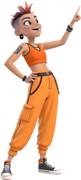 Edgy Punk Girl Clipart in Vibrant Artistic Design. . png