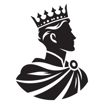 Silhouette of a Prince with Crown Artwork Royal Figure vector
