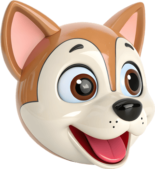 Cute Puppy Emoji Icon with Happy Face. . png