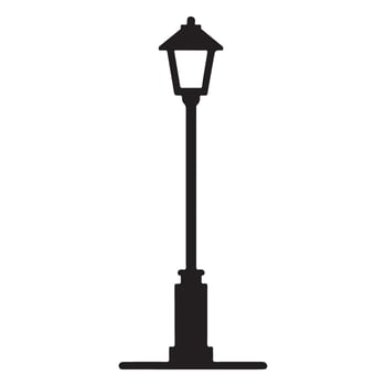 Simple Black Street Lamp Silhouette Illustration Design vector