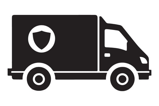 Secure Delivery Van Icon Illustration Transport Services Design vector
