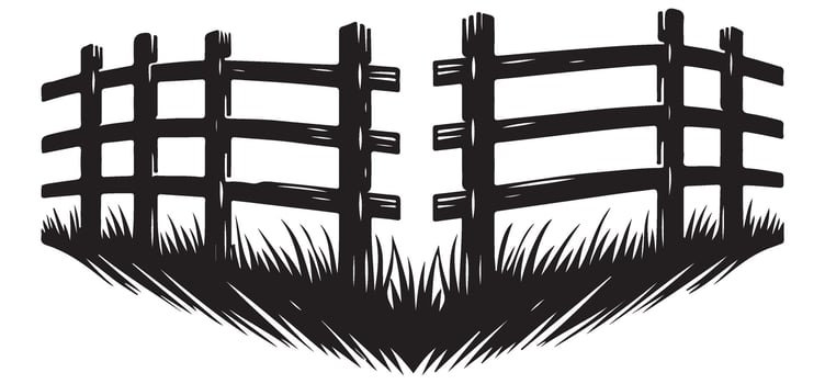 Simple Wooden Gate Silhouette Illustration Farm Entrance Design Graphic vector