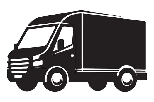 Commercial Van Icon Illustration Delivery Service Transport Design vector