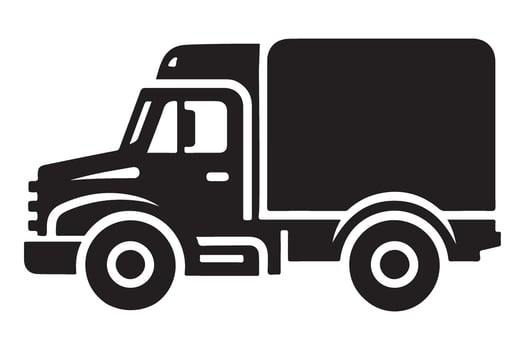 Delivery Truck Silhouette Illustration Transportation Vehicle Logistics Graphic vector