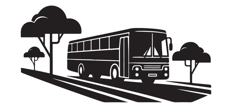 Bus Silhouette Illustration for Public Transportation and Travel Concepts vector