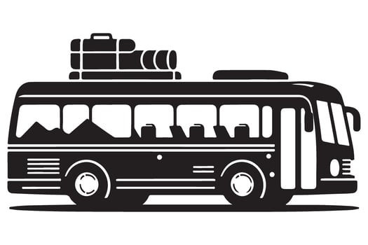 Classic Bus Silhouette Illustration for Travel and Transportation vector