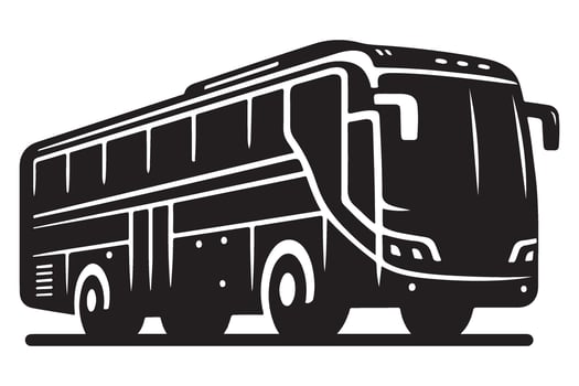 Luxury Tour Bus Silhouette Illustration for Travel Agencies vector