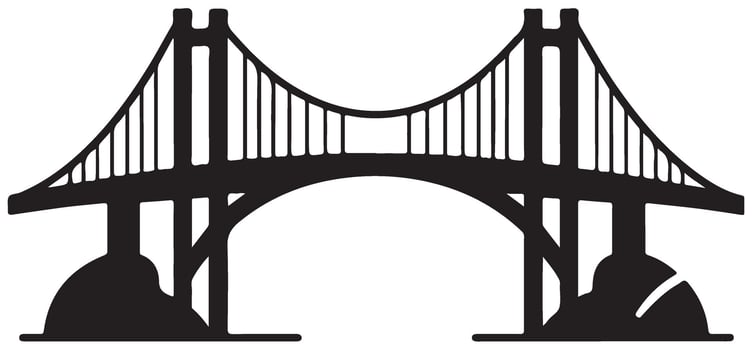 Silhouette Bridge Illustration Graphic Design Template vector