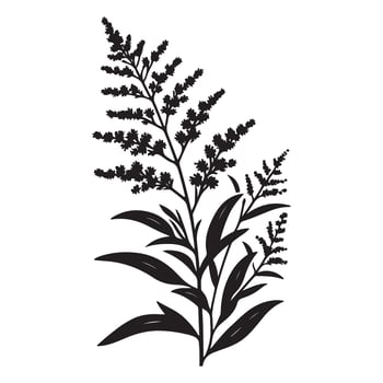 Goldenrod Silhouette Graphic for Floral and Botanical Illustrations vector