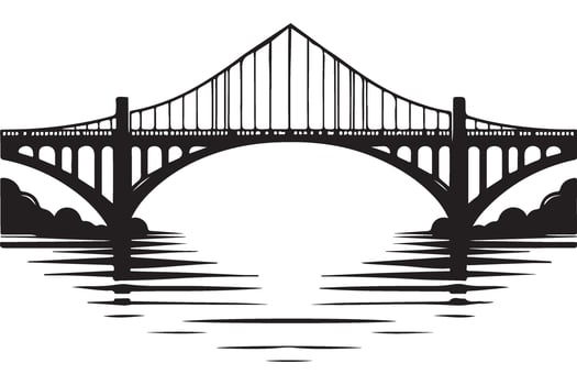 Graceful Bridge Silhouette Image for Urban Landscape Design vector