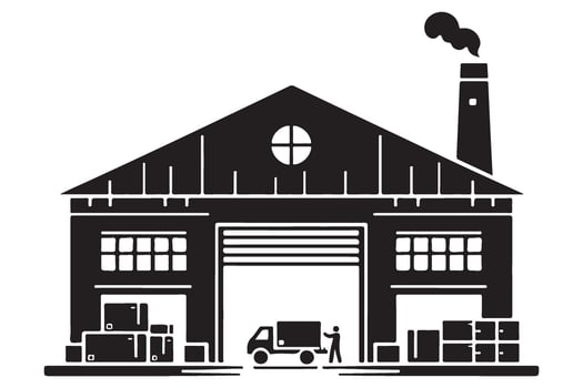 Efficient Factory Warehouse Logistics and Distribution Solutions for Supply Chain vector