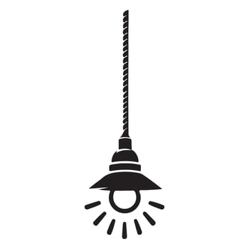 Vintage Hanging Light Bulb Silhouette for Interior Decor vector