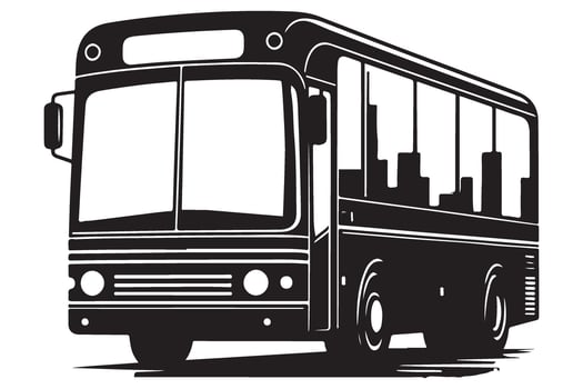 City Bus Illustration Public Transportation Travel Silhouette Design vector