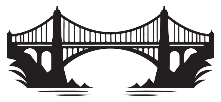 Majestic Bridge Silhouette Illustration Architecture Design Download vector