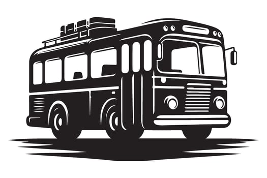 Bus Silhouette Illustration Travel Vehicle Tour Adventure vector