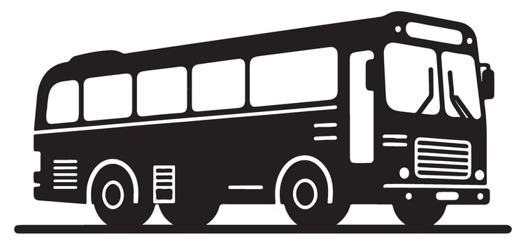 Classic School Bus Silhouette Illustration Transportation For Education vector