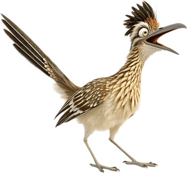 Funny Desert Roadrunner Bird Sprinting Happily. . png