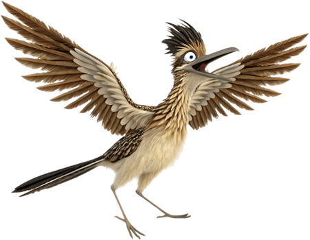Roadrunner Bird Mascot in a Playful Design. . png