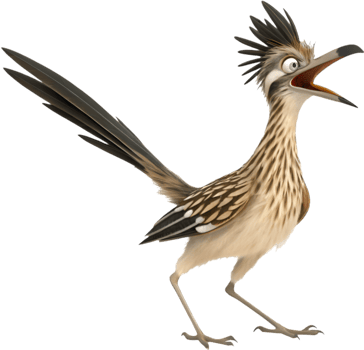 Digital Artwork of a Running Roadrunner Bird. . png