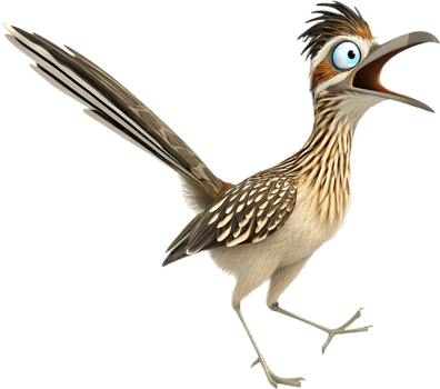 Majestic Roadrunner Bird in a Nature Scene. . png