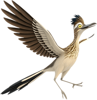 Artistic Roadrunner Bird in Stunning Detail. . png