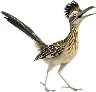 Southwest Roadrunner Bird with Vibrant Colors. . png