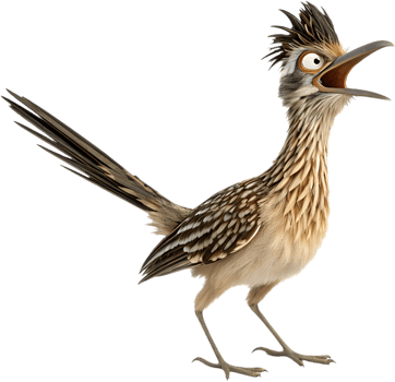 Beautiful Roadrunner Bird in Digital Art. . png
