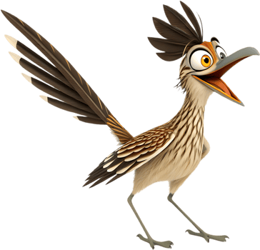 Cute and Funny Roadrunner Bird Artwork. . png