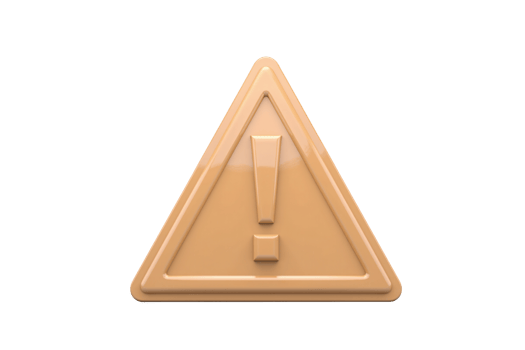 Warm Bronze Triangle Warning Sign with Exclamation Mark on Transparent Background, Ideal for Caution Alerts png