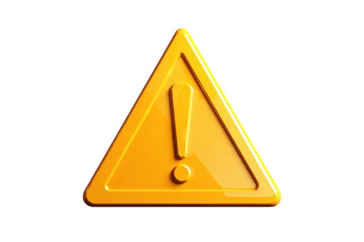 Vibrant Yellow Triangle Caution Icon with Exclamation on Transparent Background, Perfect for Urgent Notices png