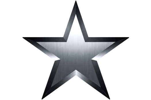 Sleek Silver Star Icon with Bold Outline on Transparent Background, Ideal for Rating and Celestial Themes png