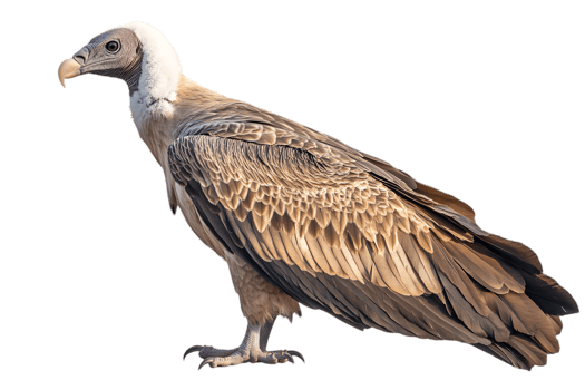 Majestic White Headed Vulture Profile on Transparent Background Featuring Detailed Plumage and Sharp Beak in Natural Light png