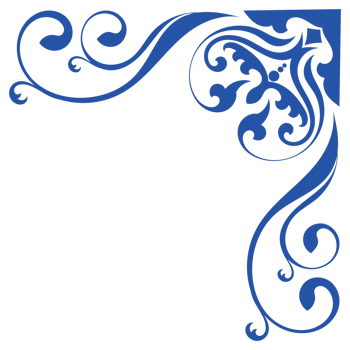 Blue corner, vintage corner, abstract scroll lines, elements, vintage graphics transparent background png