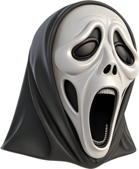 Grim Halloween Mask Clipart for Scary Art Projects. . png