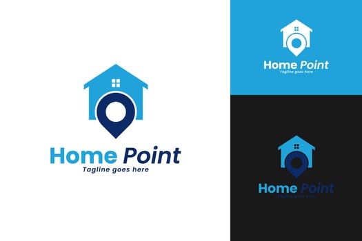 Home poin location logo design template illustration vector