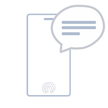 Smartphone with message bubble. Cartoon Illustration png