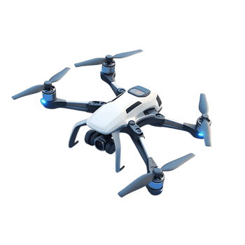 Modern Drone with Camera and Blue LED Lights png
