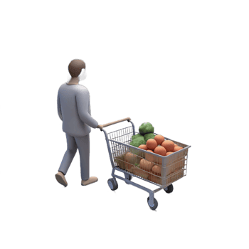 extraordinary vintage A lone figure scavenging for food in a deserted supermarket, dim lighting, gritty realism style, muted color palette, detailed textures high resolution png