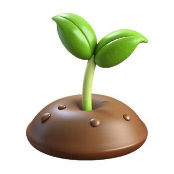 elegant contemporary A sprouting seed pushing through the soil, new life and growth, macro photography, realistic rendering high resolution png