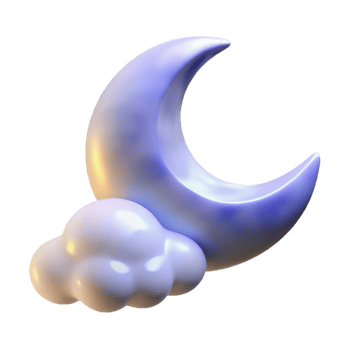 beautiful creative A crescent moon shining through wispy clouds, ethereal lighting, dreamy style exclusive png