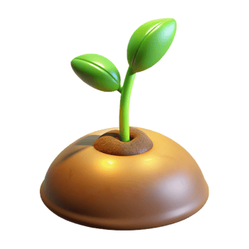 beautiful abstract A sprouting seed pushing through the soil, reaching towards the light, macro photography, warm lighting detailed png