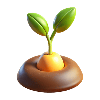 wonderful rustic A sprouting seed pushing through the soil, reaching towards the light, macro photography, warm lighting premium png