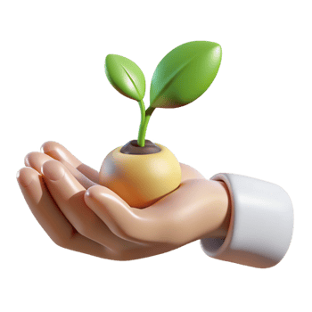 beautiful artistic A close-up of a human hand holding a small plant, symbolizing growth and nurturing, soft lighting, minimalist style professional png