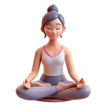 beautiful contemporary Portrait of a woman with a serene expression, practicing yoga, lit by soft, diffused light, in a spiritual style premium png